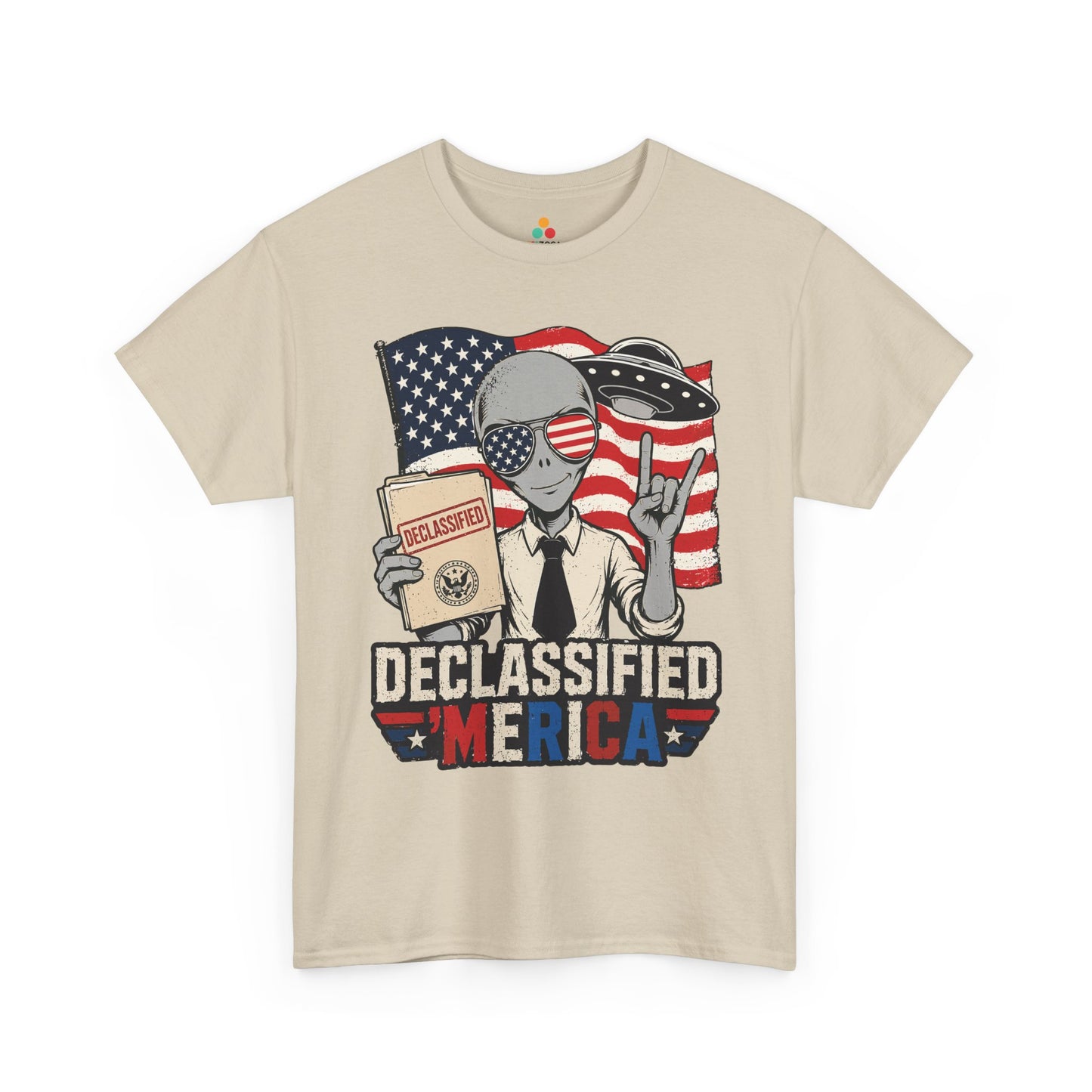 Funny 4th of July Shirt Declassified Merica UFO Alien T-shirt | TEEZOCA 