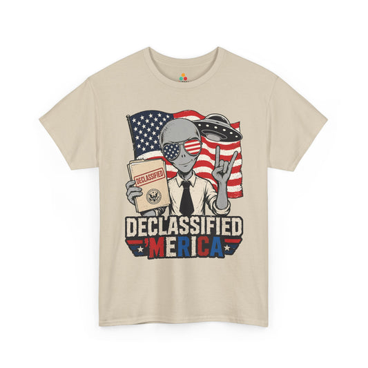 Funny 4th of July Shirt Declassified Merica UFO Alien T-shirt | TEEZOCA 