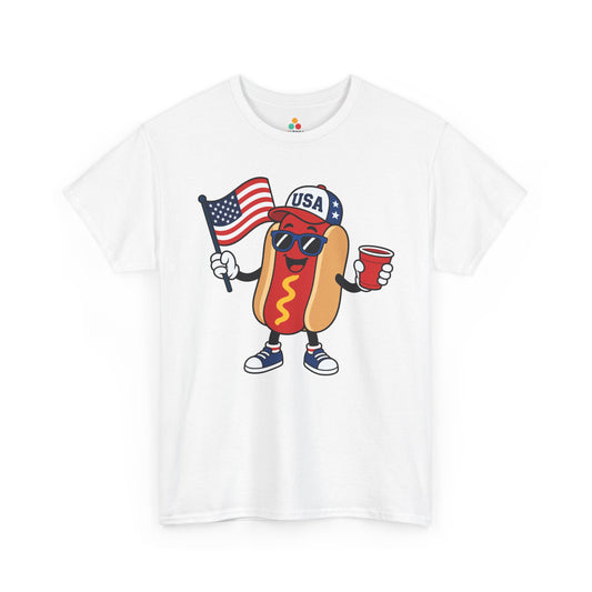 Funny 4th of July Shirt Hot Dog USA BBQ Graphic T-shirt Gift | TEEZOCA 