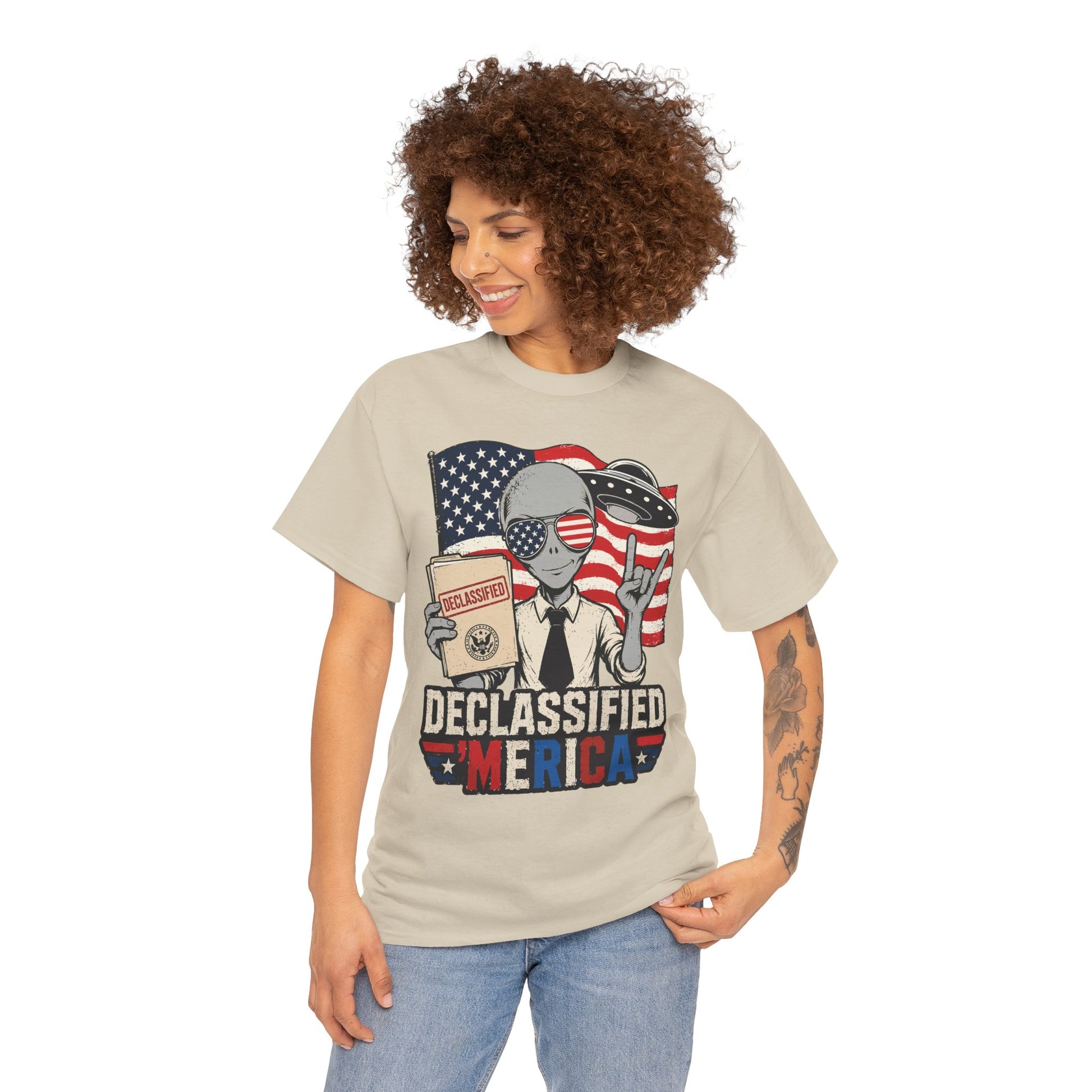 Funny 4th of July Shirt T-shirt - TEEZOCA Declassified UFO Gift
