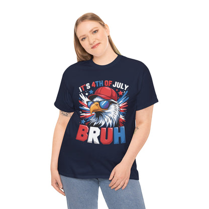 Funny 4th of July Shirt by TEEZOCA on a t-shirt with It's 4th of July Bruh text and a cool eagle graphic.
