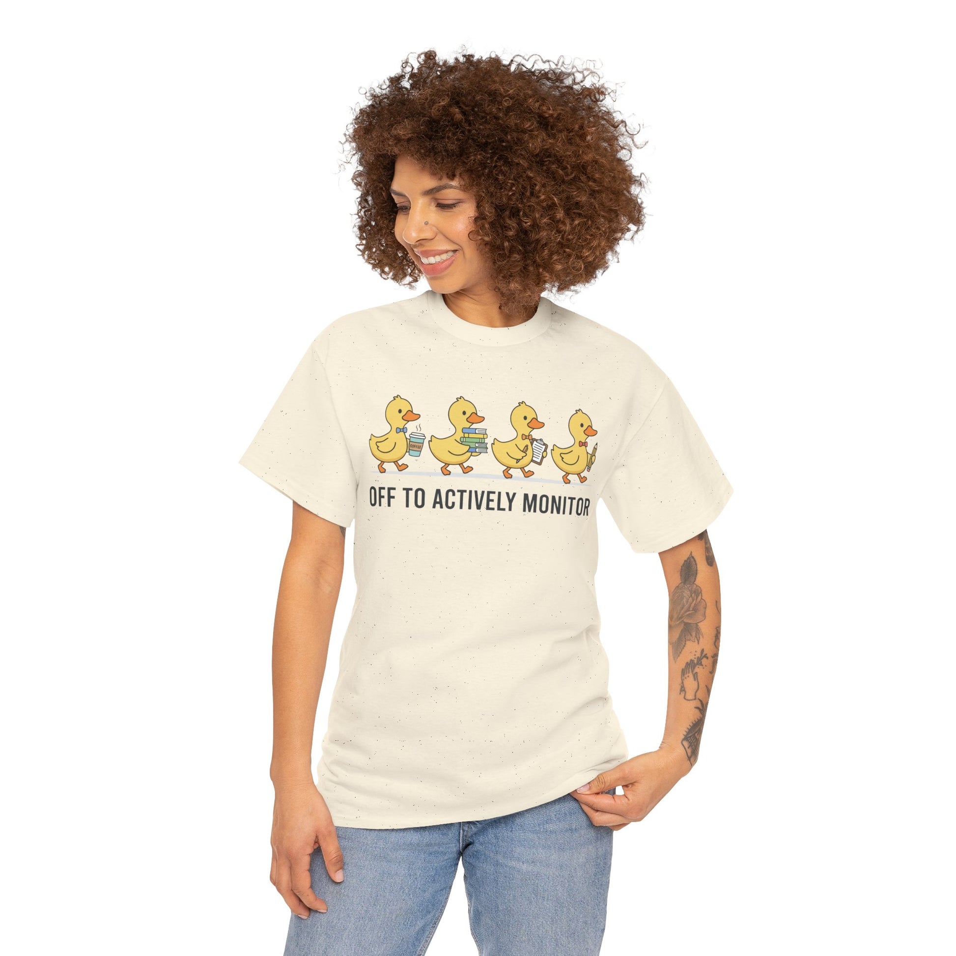 Funny Duck Teacher Shirt Unisex T-shirt, Actively Monitor Gift | TEEZOCA 