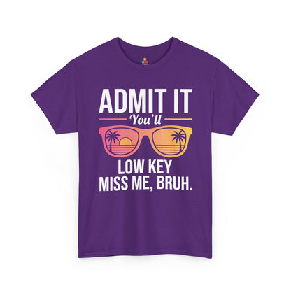 Funny Going Away Gift Coworker Leaving Shirt Retro Unisex T-shirt | TEEZOCA Unisex T-shirt with Funny Going Away Gift Coworker Leaving Shirt design, retro sunglasses, palm trees, and sunset lenses.
