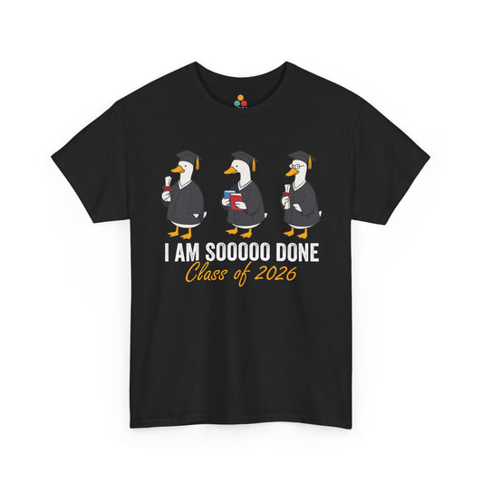 Funny Graduation Shirt Cartoon Goose Class of 2026 Unisex T-shirt | TEEZOCA 