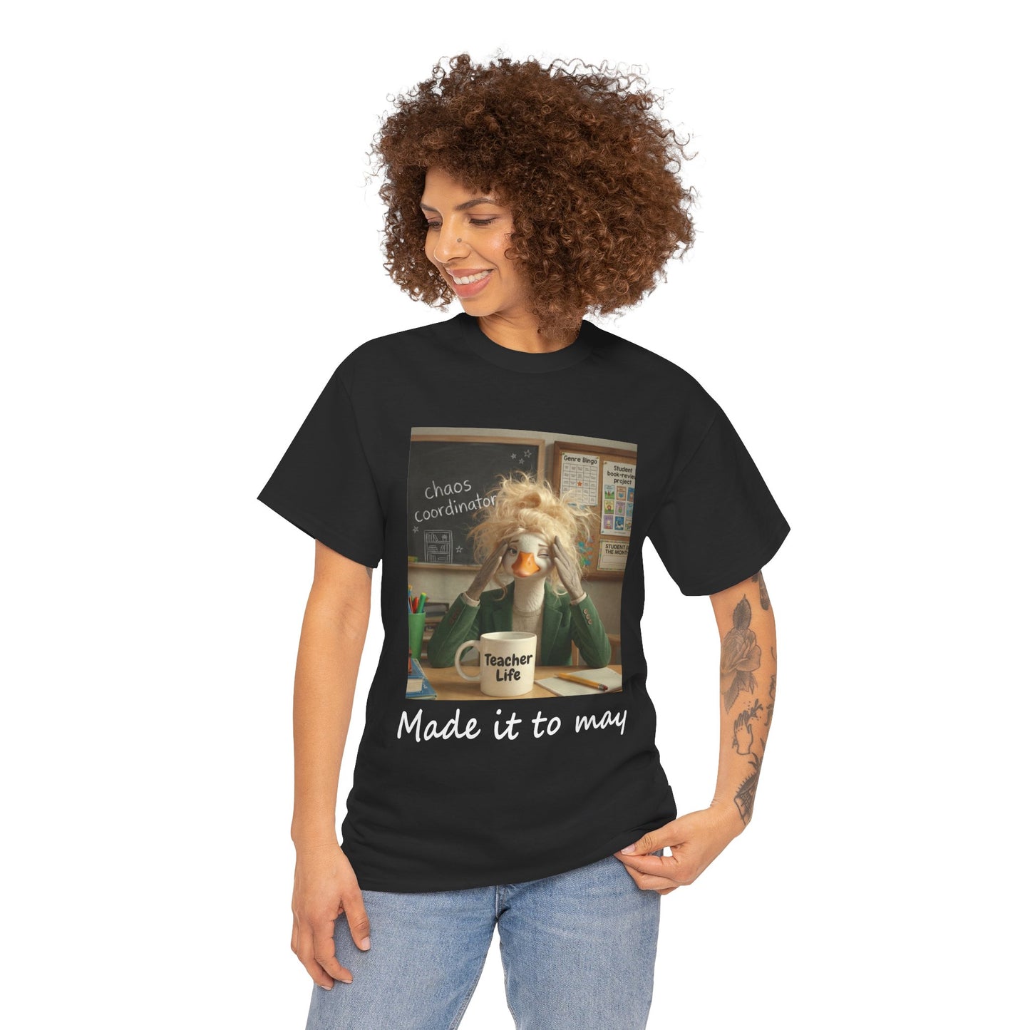 Funny Made It to May Teacher Goose Girls Meme Last Day of School Teacher Appreciation Gift T-Shirt | TEEZOCA 