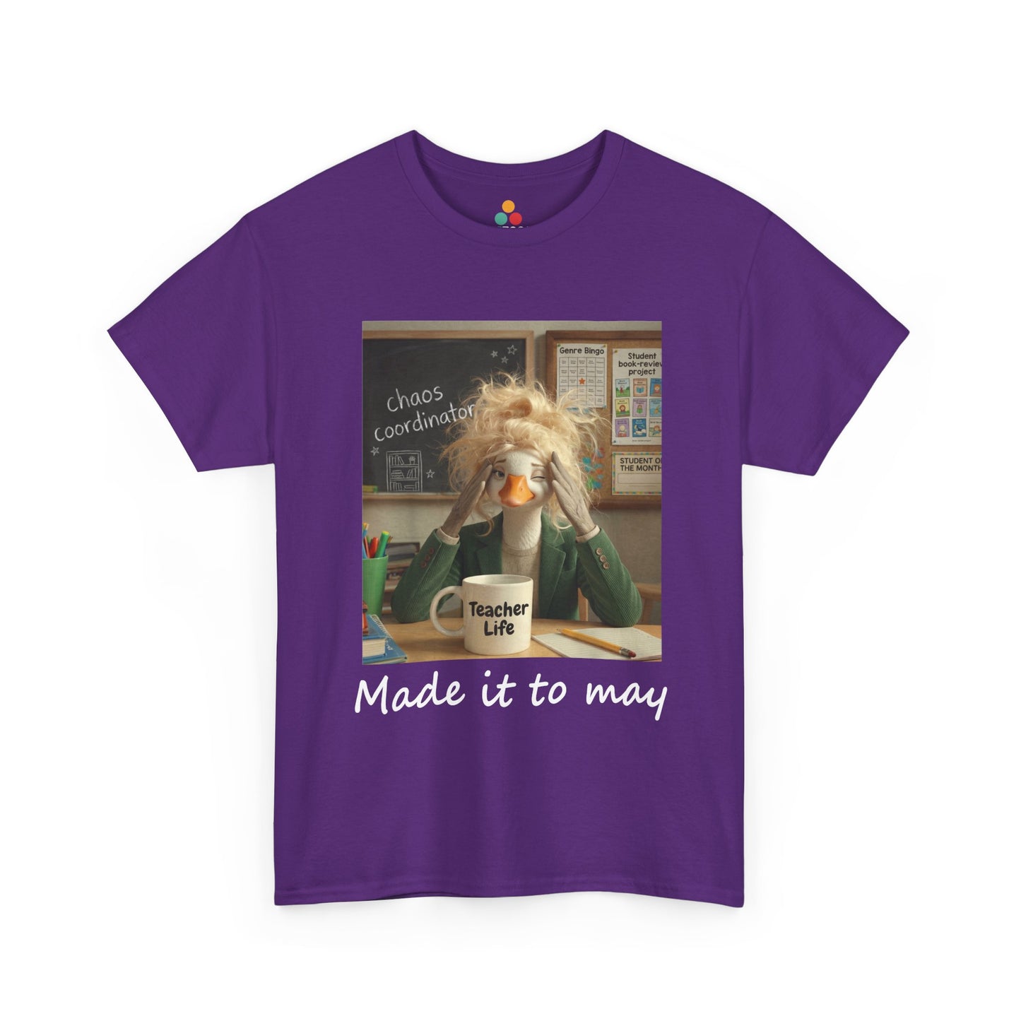 Funny Made It to May Teacher Goose Girls Meme Last Day of School Teacher Appreciation Gift purple T-Shirt | TEEZOCA 