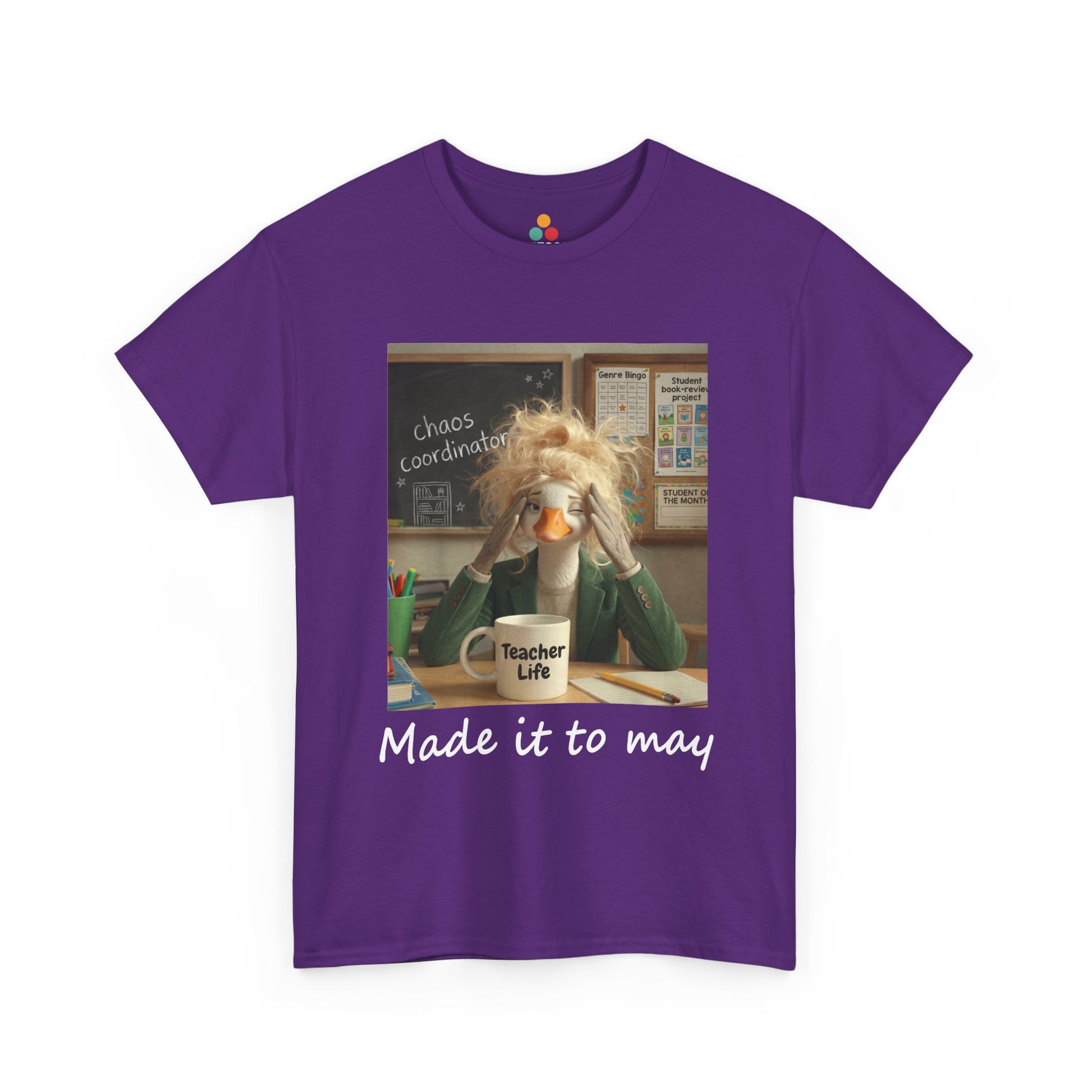 Funny Made It to May Teacher Goose Girls Meme Last Day of School Teacher Appreciation Gift purple T-Shirt | TEEZOCA 