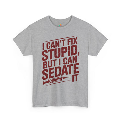 Funny Nursing Student Quote Graphic Unisex T-shirt | TEEZOCA medical humor syringe design shirt