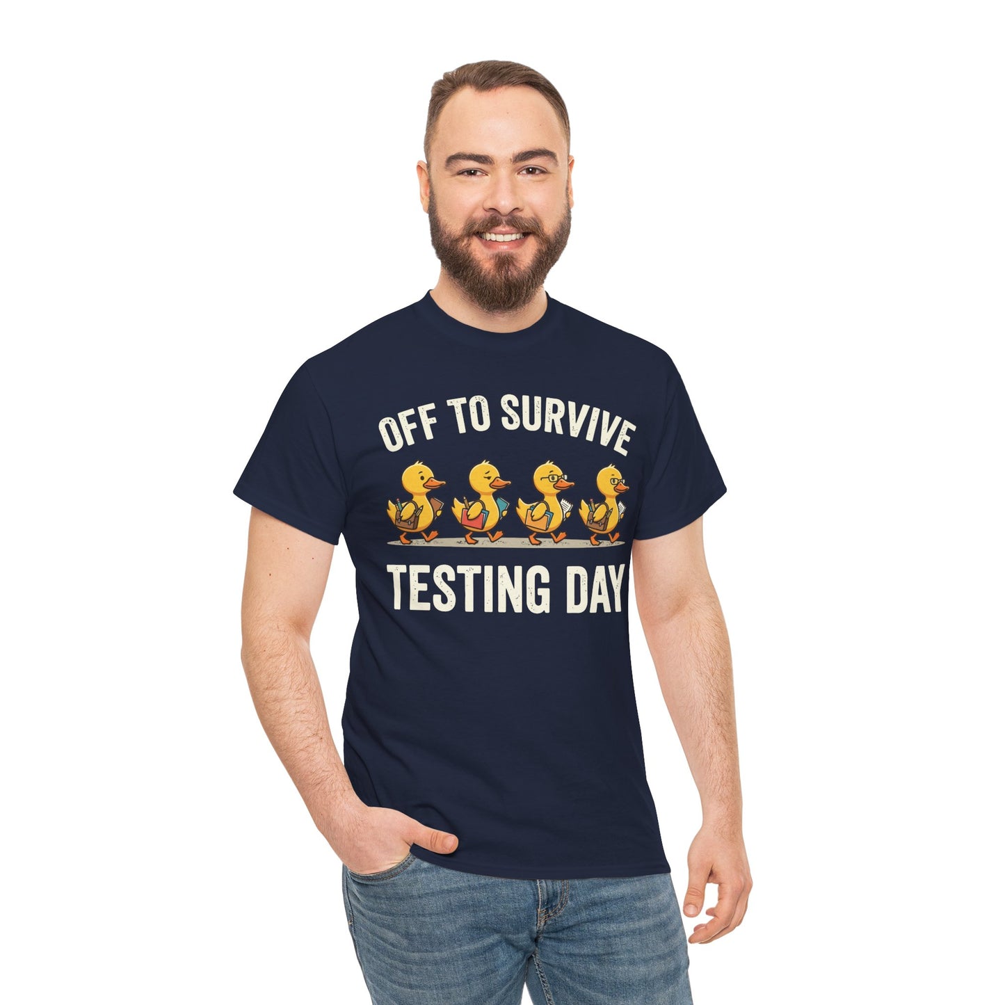 Funny Teacher Shirt Unisex T-shirt Testing Day Duck Gift Tee | TEEZOCA 