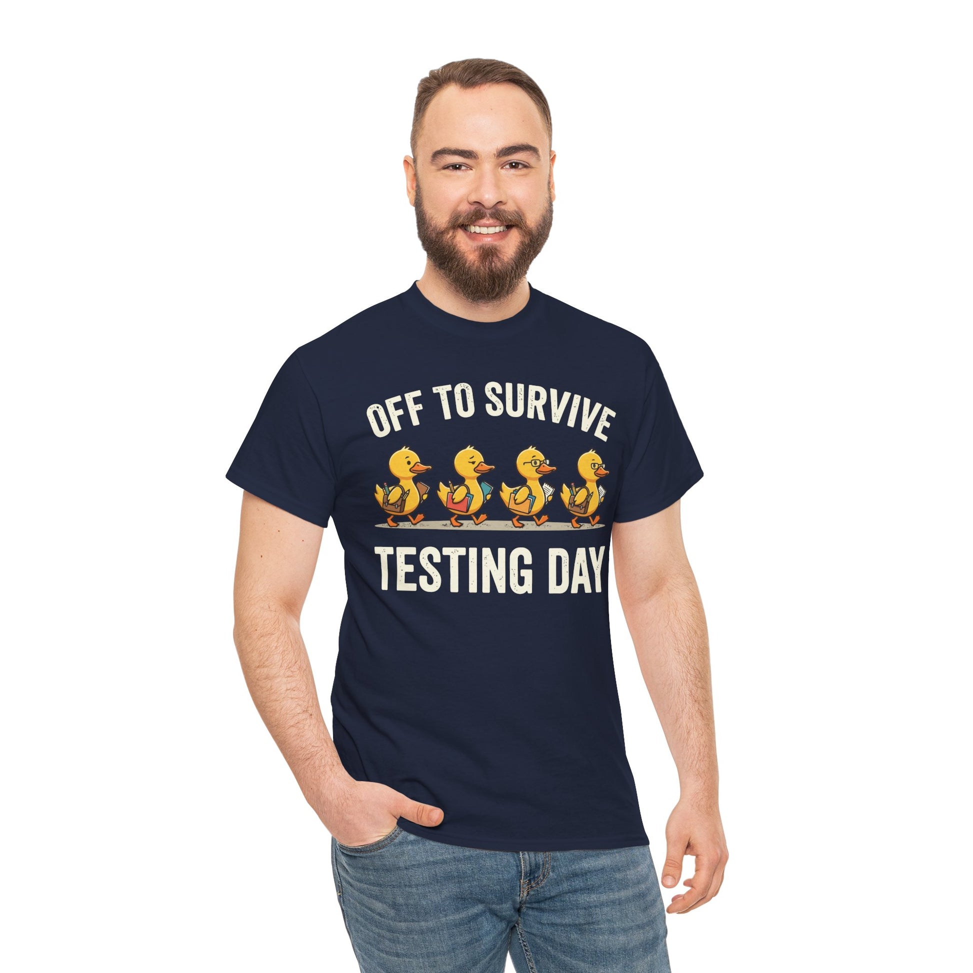 Funny Teacher Shirt Unisex T-shirt Testing Day Duck Gift Tee | TEEZOCA 