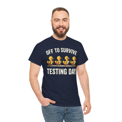 Funny Teacher Shirt Unisex T-shirt Testing Day Duck Gift Tee | TEEZOCA 