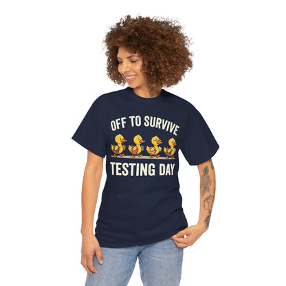 Funny Teacher Shirt Unisex T-shirt Testing Day Duck Gift Tee | TEEZOCA 