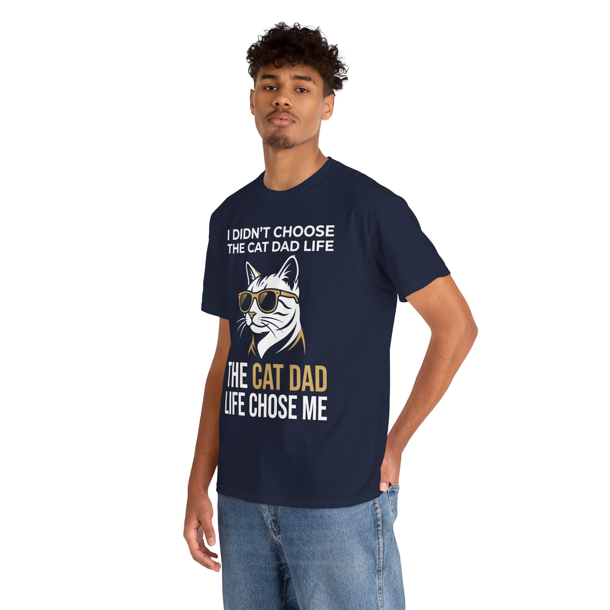 Funny Cat Dad Life Quote Graphic Unisex T-shirt Gift for Cat Lovers | TEEZOCA 
