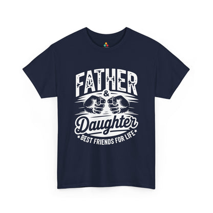 Funny fathers day shirts design from TEEZOCA with Father & Daughter text, fist bump art, and best friends humor.
