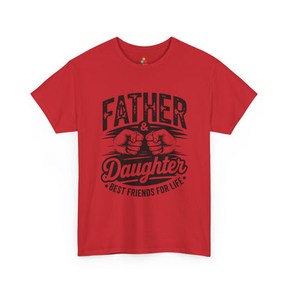 Funny fathers day shirts design from TEEZOCA with Father & Daughter text, fist bump art, and best friends humor.

