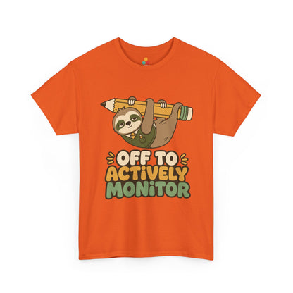 Funny sloth shirt from TEEZOCA featuring a cute sloth graphic tee style for teachers who love slow-motion jokes.
