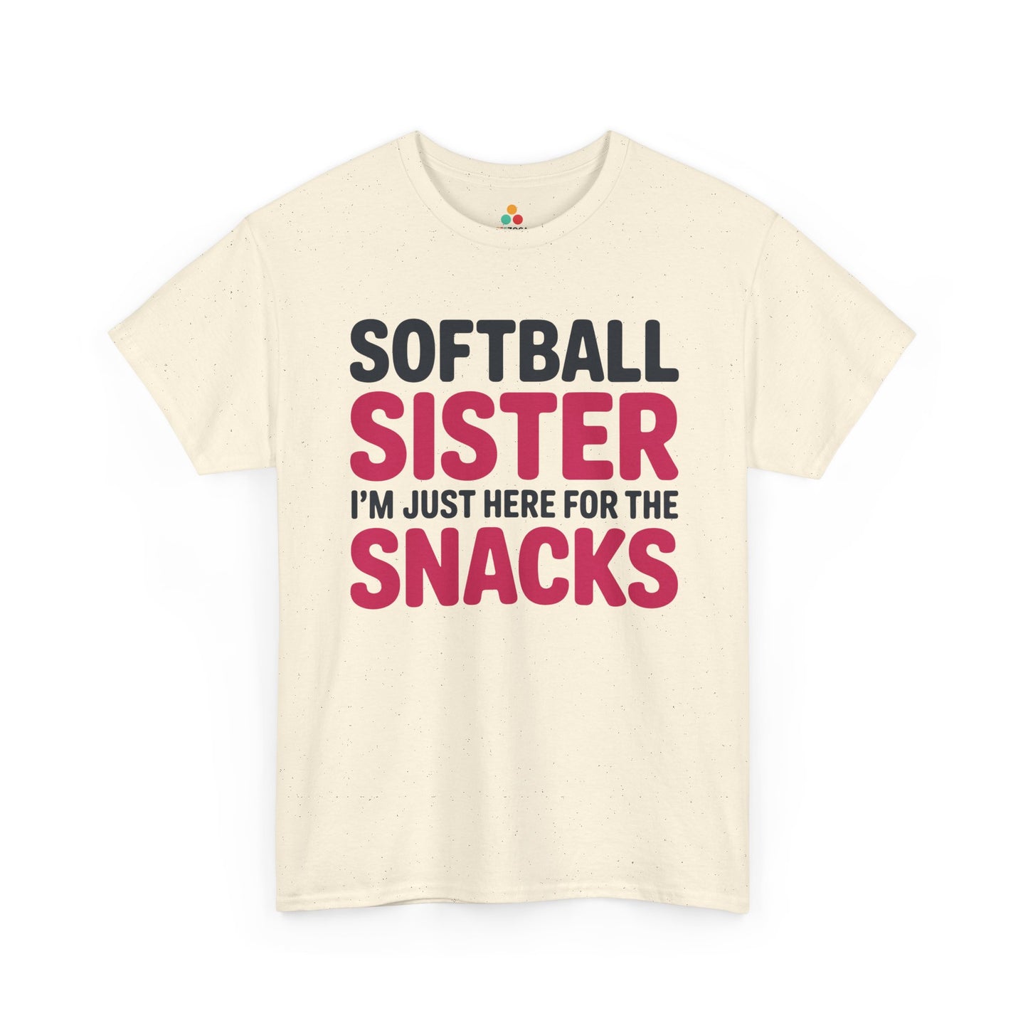 Funny softball t shirts design from TEEZOCA featuring Softball Sister text and here for the snacks shirt humor.
