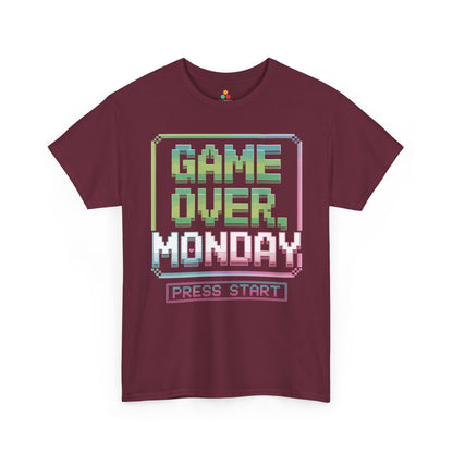 Game Over Monday Press Start Unisex T-shirt Retro Gamer | TEEZOCA 