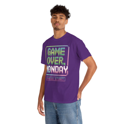 Game Over Monday Press Start Unisex T-shirt Retro Gamer | TEEZOCA 