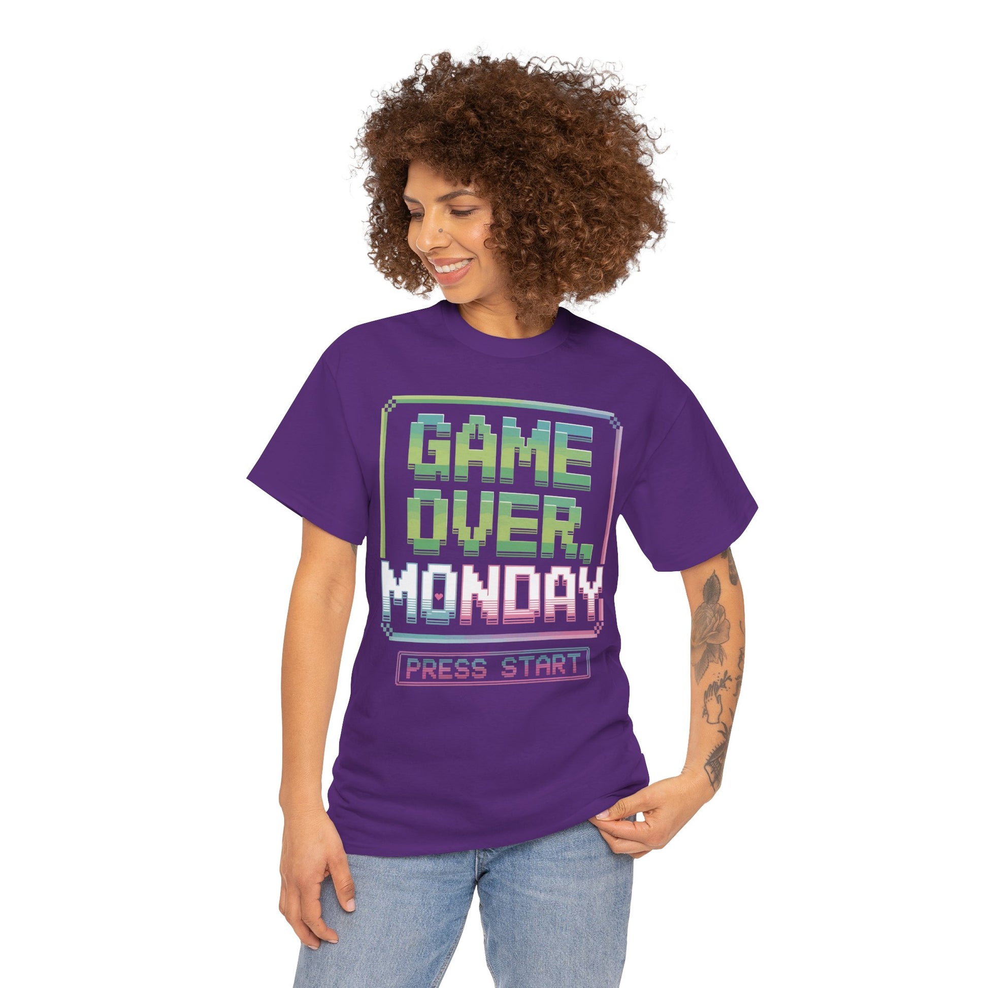 Game Over Monday Press Start Unisex T-shirt Retro Gamer | TEEZOCA 