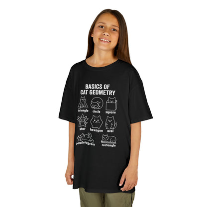 Basics of Cat Geometry Kids T-Shirt – Funny Math Cat Tee for Students | TEEZOCA 