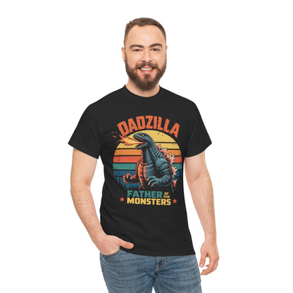 Godzilla Dadzilla Father of the Monsters Unisex T-shirt | TEEZOCA vintage sunset Dadzilla design Unisex T-shirt