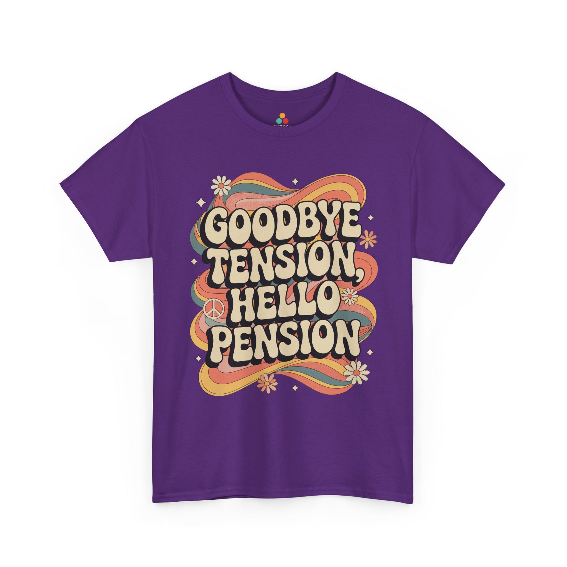 Goodbye Tension Hello Pension Unisex T-shirt – Retro Retirement Vibes | TEEZOCA 