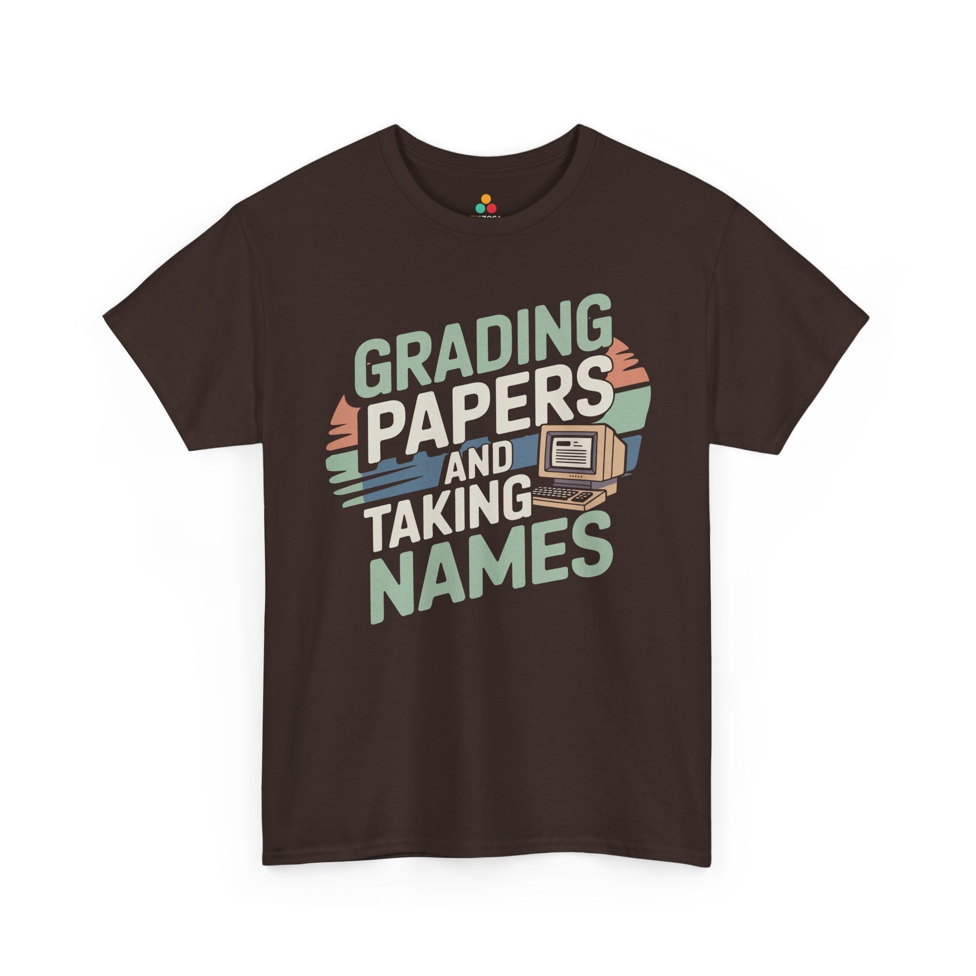 Grading Papers and Taking Names Unisex T-shirt Teacher Humor | TEEZOCA teacher appreciation Unisex T-shirt with bold typography