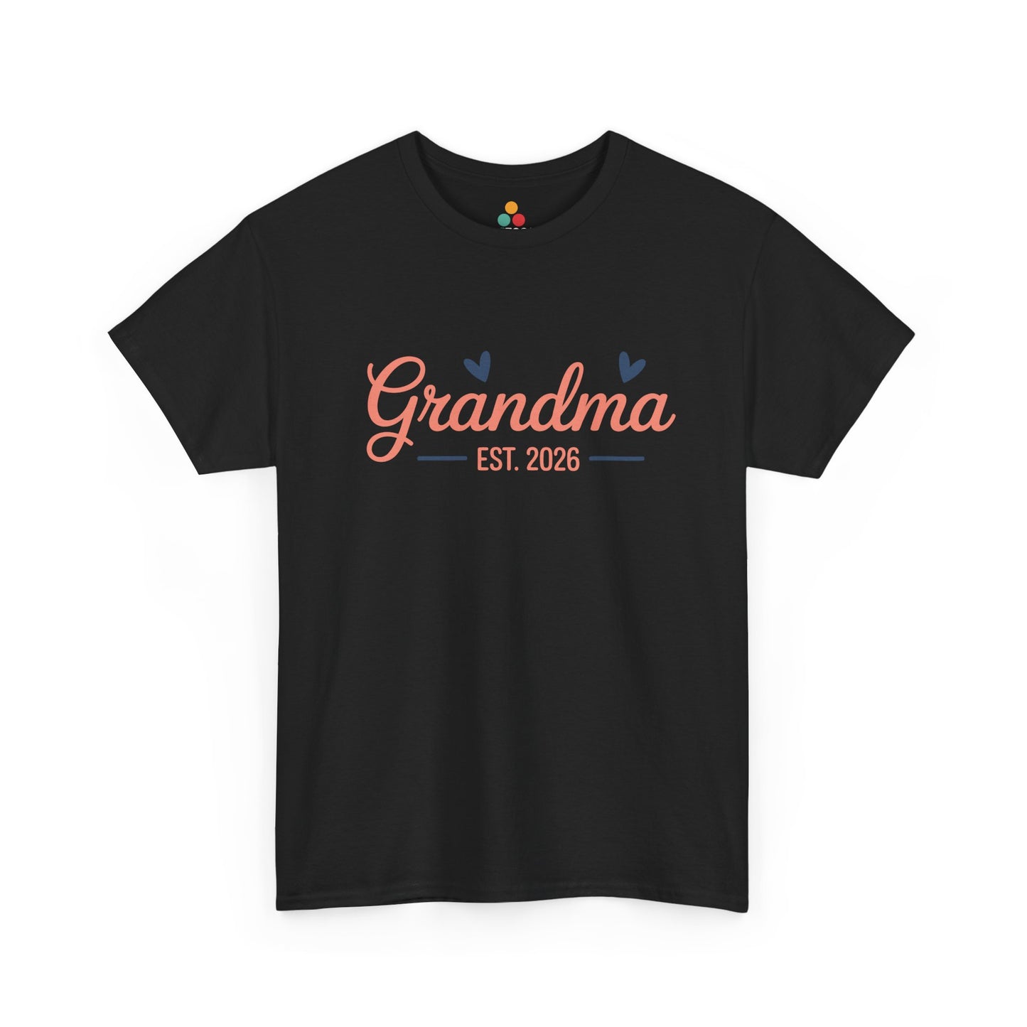 Grandma Est. 2026 Black T‑Shirt – Cute New Grandma Tee | TEEZOCA 
