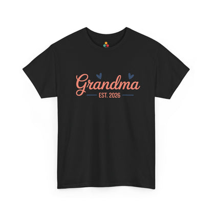 Grandma Est. 2026 Black T‑Shirt – Cute New Grandma Tee | TEEZOCA 