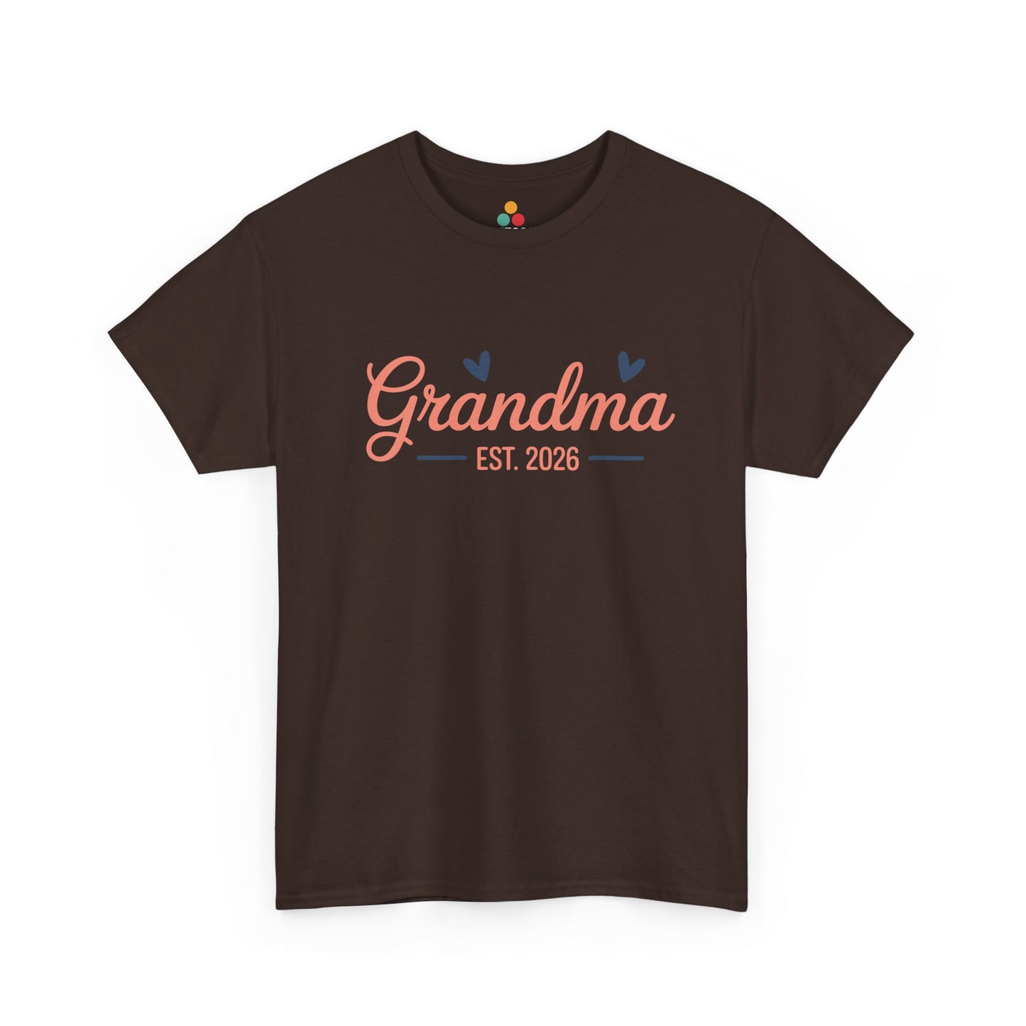 Grandma Est. 2026 Brown T‑Shirt – Cute New Grandma Tee | TEEZOCA 