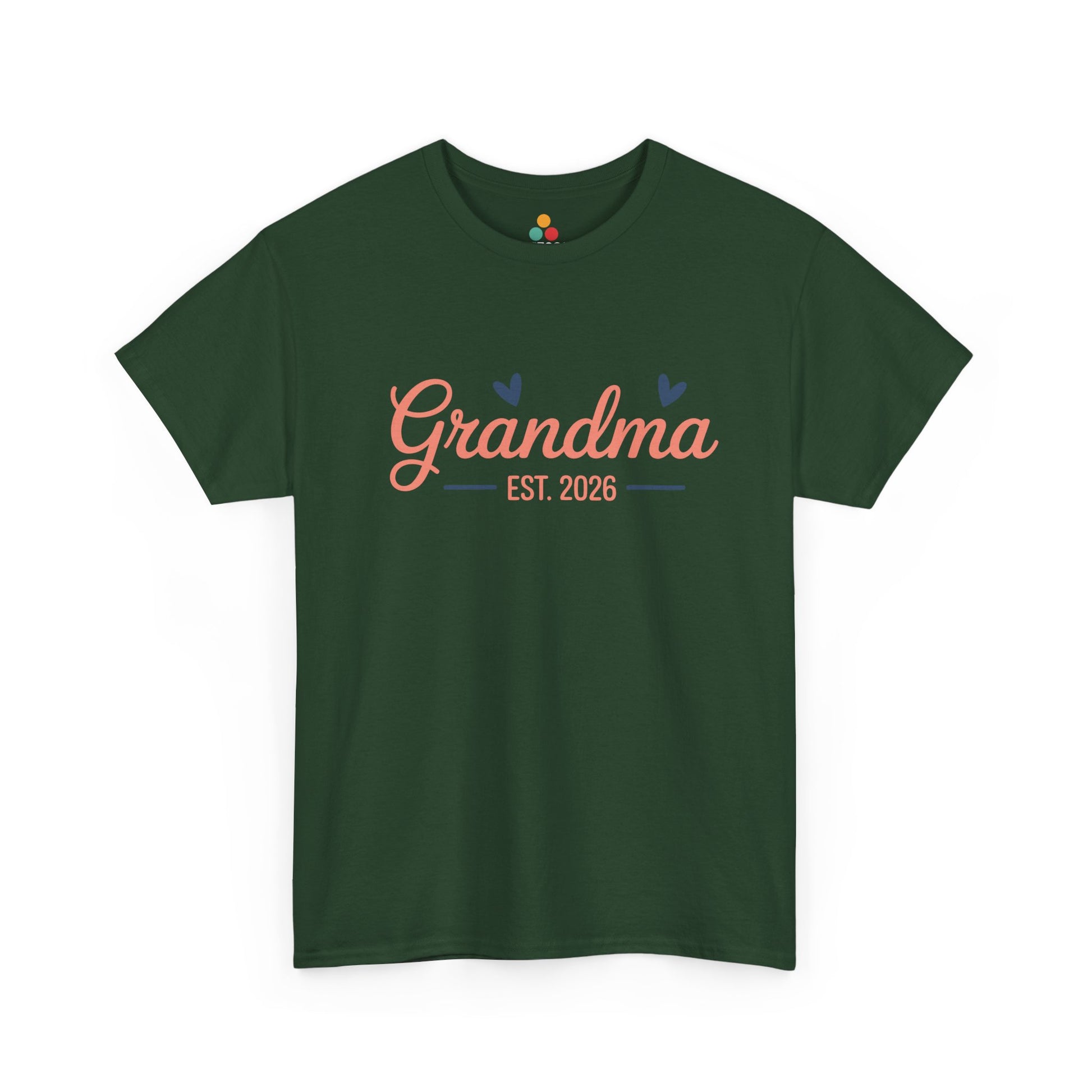 Grandma Est. 2026 Forest Green T‑Shirt – Cute New Grandma Tee | TEEZOCA 
