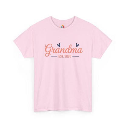 Grandma Est. 2026 Light pink T‑Shirt – Cute New Grandma Tee | TEEZOCA 