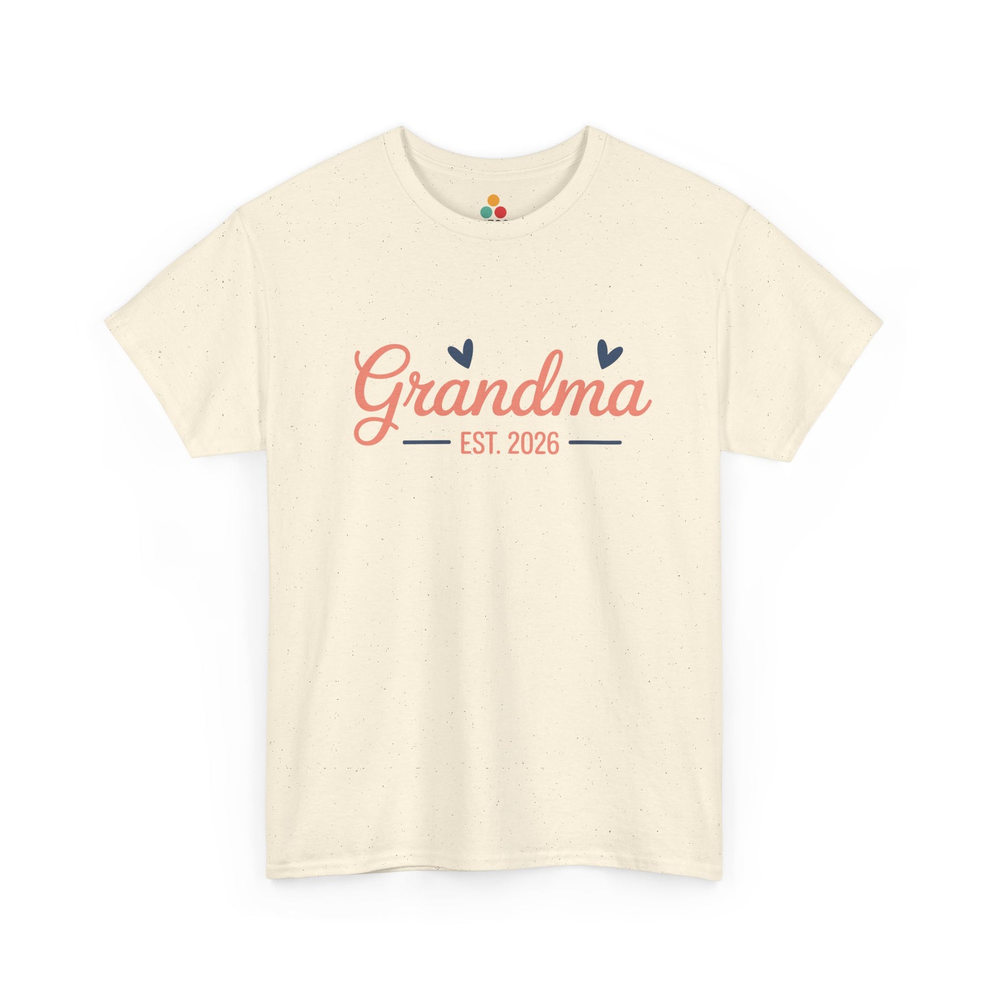 Grandma Est. 2026 Natural T‑Shirt – Cute New Grandma Tee | TEEZOCA 