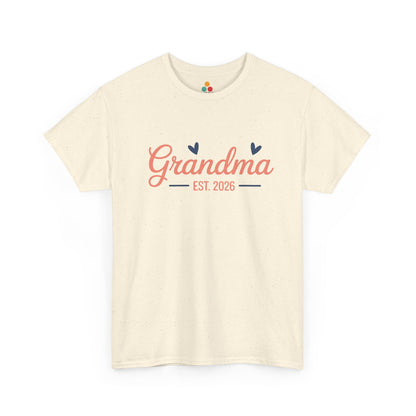 Grandma Est. 2026 Natural T‑Shirt – Cute New Grandma Tee | TEEZOCA 