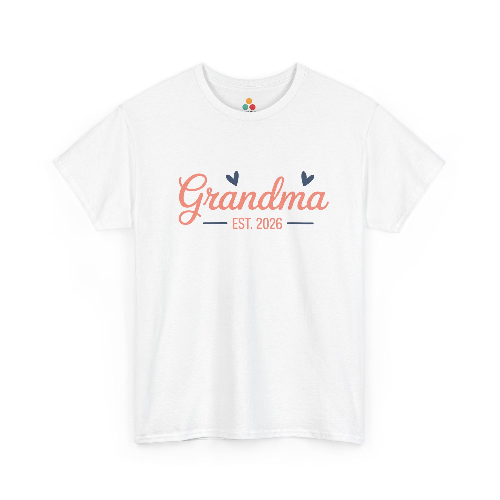 Grandma Est. 2026 White T‑Shirt – Cute New Grandma Tee | TEEZOCA 