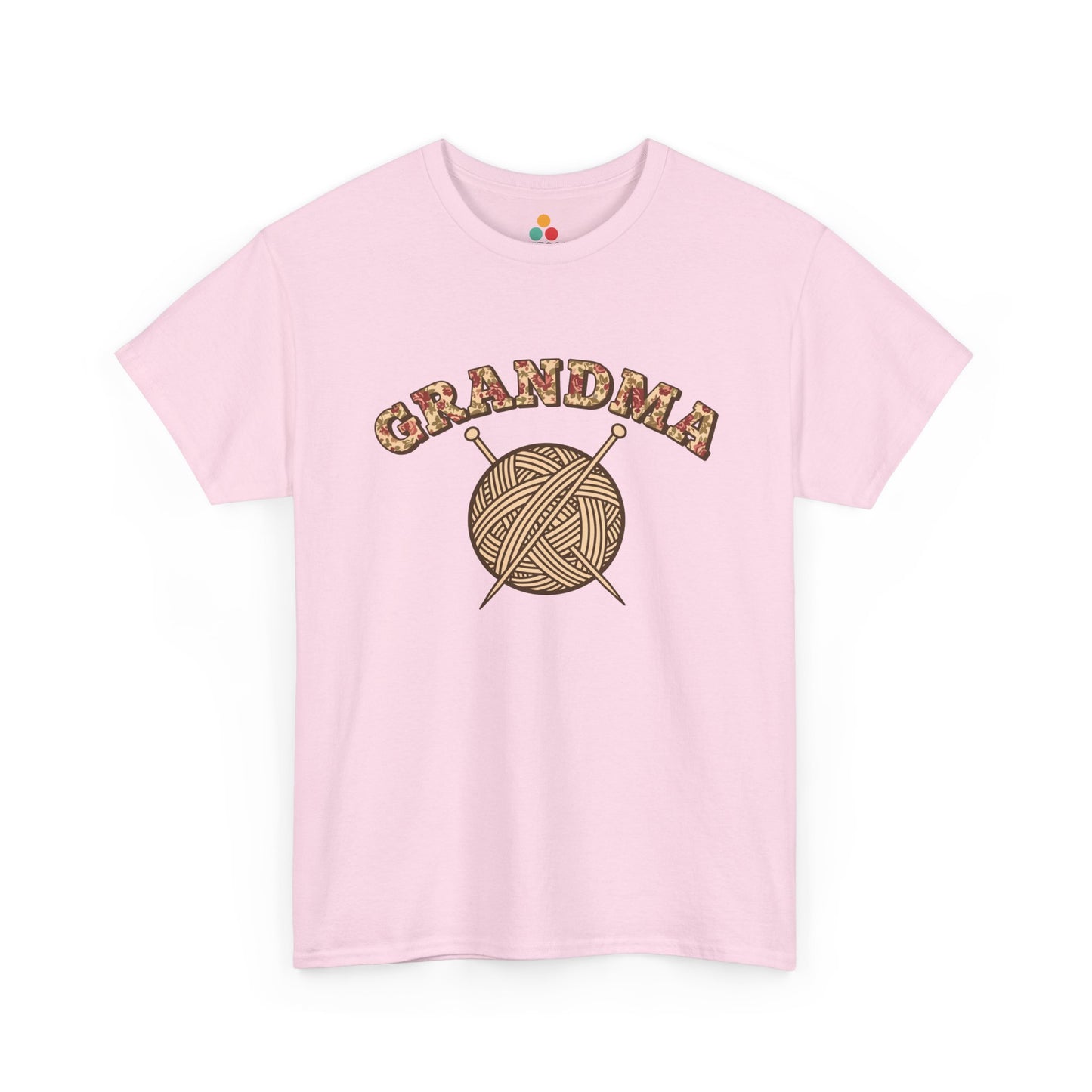 Grandma Knitting Squad Light Pink T‑Shirt – Cute Yarn Lover Grandma Tee | TEEZOCA 
