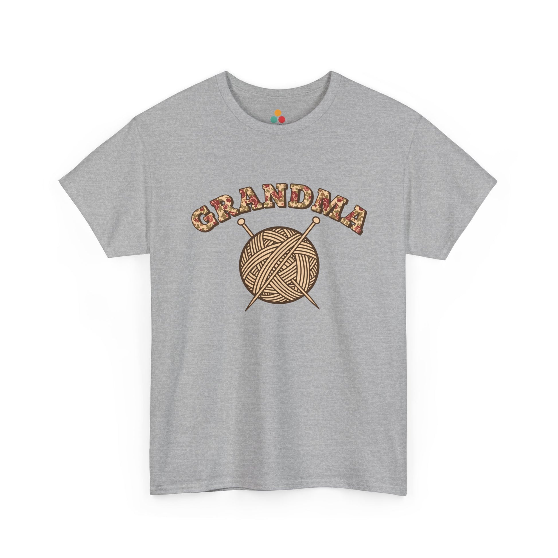 Grandma Knitting Squad Sport Grey T‑Shirt – Cute Yarn Lover Grandma Tee | TEEZOCA 