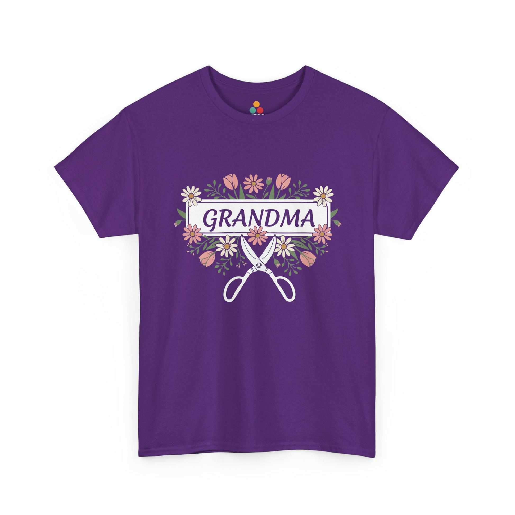 Grandma Sewing Squad Purple T‑Shirt – Cute Floral Crafter Grandma Gift | TEEZOCA 