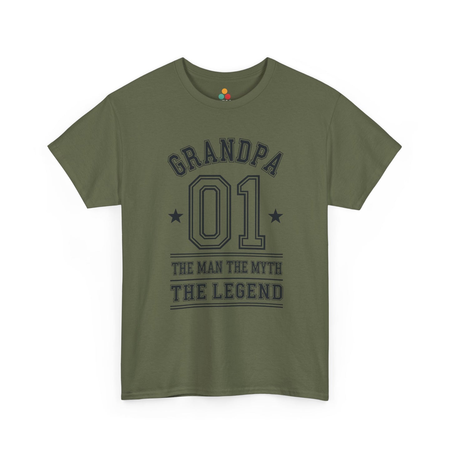 Grandpa 01 The Man The Myth The Legend army green T-Shirt – Retro Grandpa Gift | TEEZOCA 