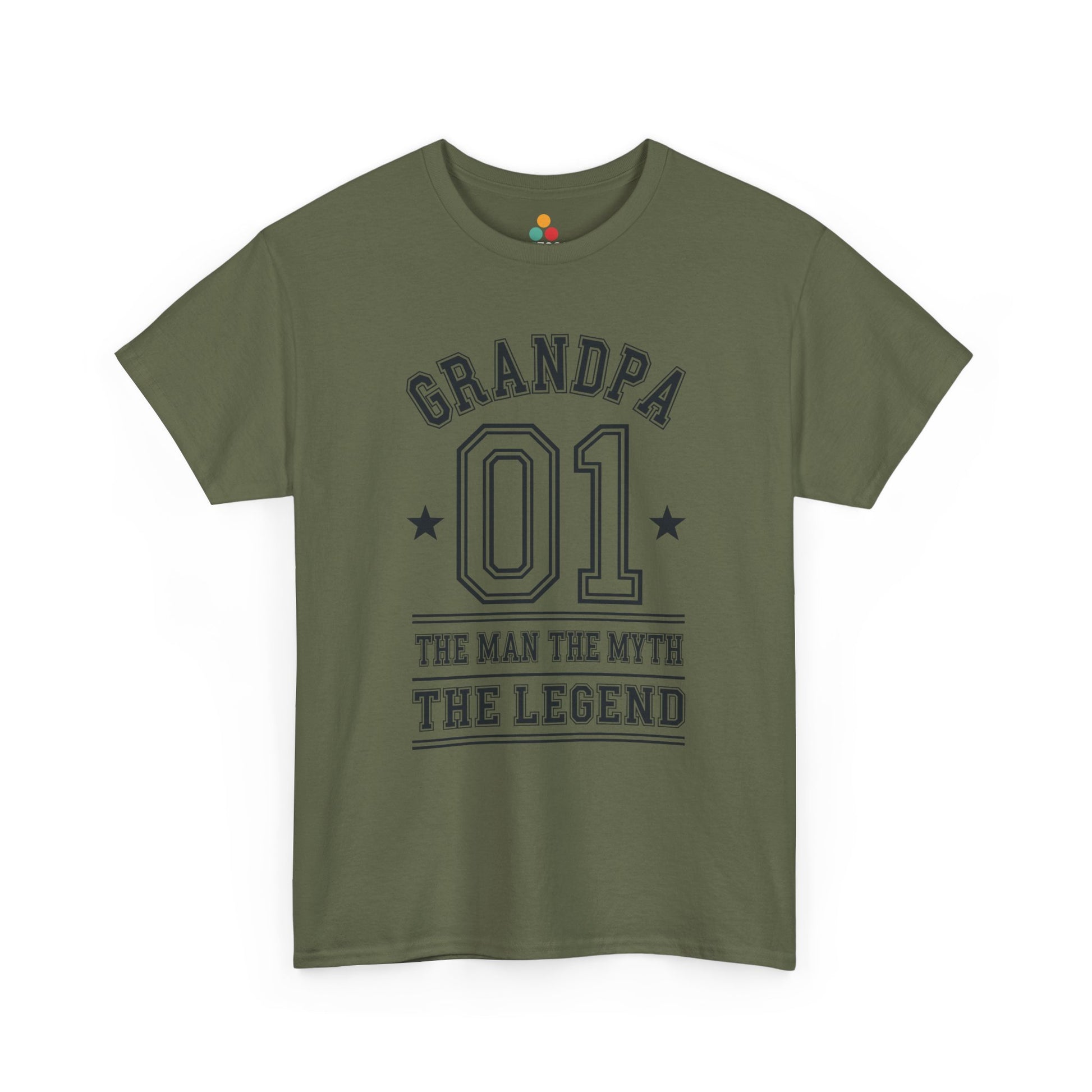 Grandpa 01 The Man The Myth The Legend army green T-Shirt – Retro Grandpa Gift | TEEZOCA 