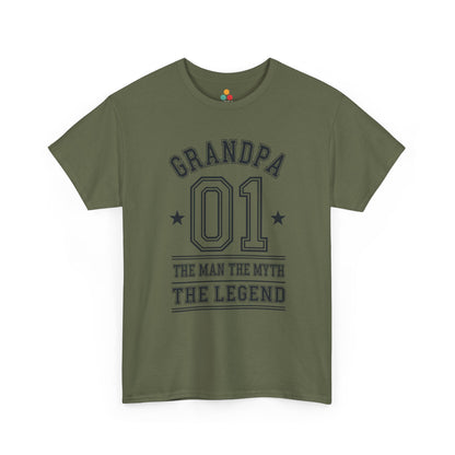Grandpa 01 The Man The Myth The Legend army green T-Shirt – Retro Grandpa Gift | TEEZOCA 