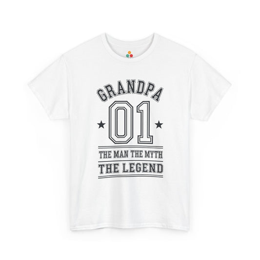 Grandpa 01 The Man The Myth The Legend white T-Shirt – Retro Grandpa Gift | TEEZOCA 