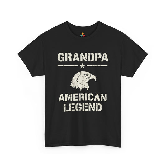 Grandpa American Legend Black T-Shirt – Patriotic Eagle Graphic Tee | TEEZOCA 