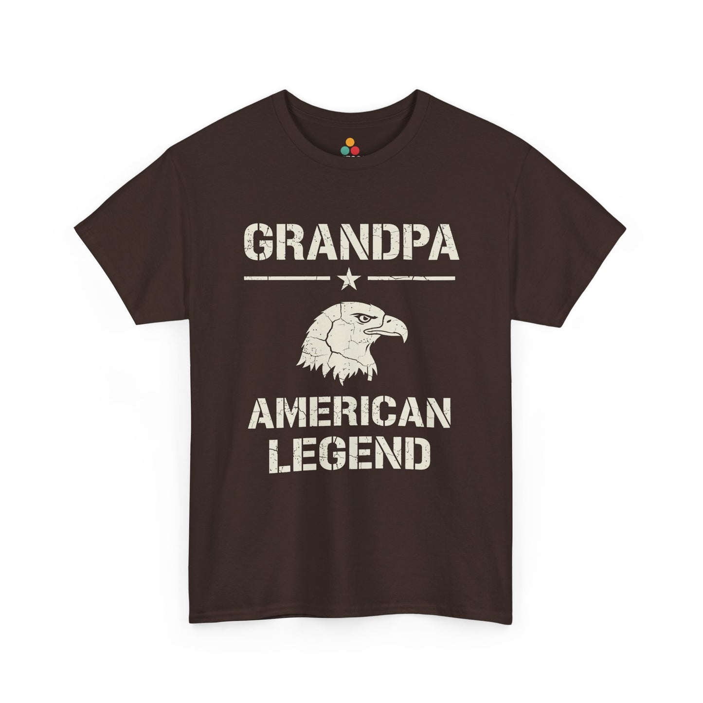 Grandpa American Legend Brown T-Shirt – Patriotic Eagle Graphic Tee | TEEZOCA 