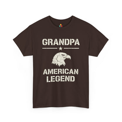 Grandpa American Legend Brown T-Shirt – Patriotic Eagle Graphic Tee | TEEZOCA 