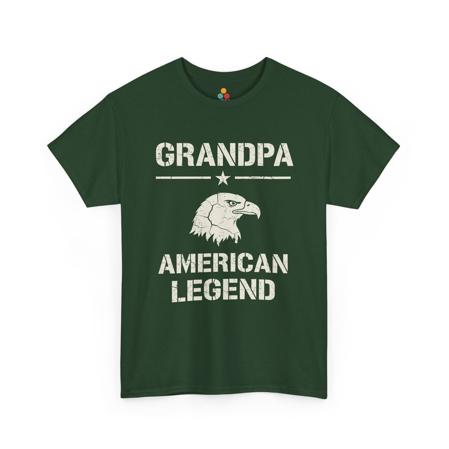 Grandpa American Legend Forest Green T-Shirt – Patriotic Eagle Graphic Tee | TEEZOCA 