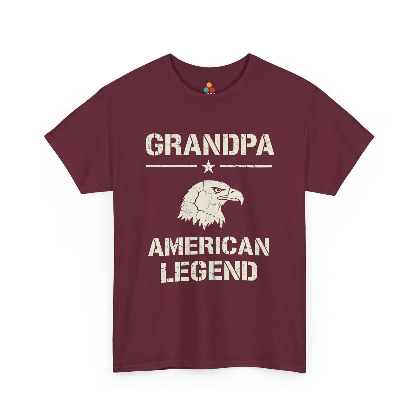 Grandpa American Legend Maroon T-Shirt – Patriotic Eagle Graphic Tee | TEEZOCA 