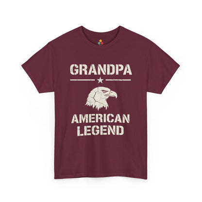 Grandpa American Legend Maroon T-Shirt – Patriotic Eagle Graphic Tee | TEEZOCA 