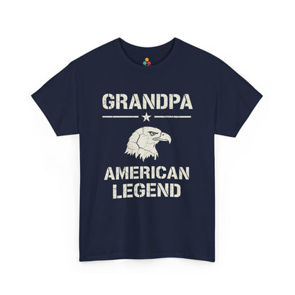 Grandpa American Legend Navy Blue T-Shirt – Patriotic Eagle Graphic Tee | TEEZOCA 